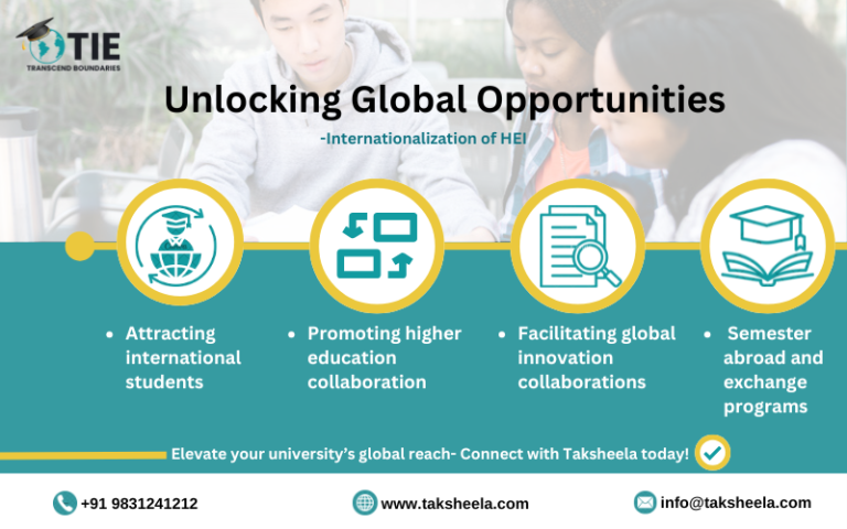 Unlocking global opportunities in higher education – Taksheela promotes internationalization, student exchange, and global collaboration.