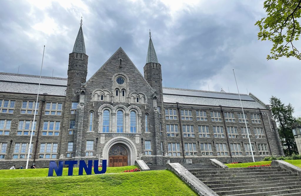 Panoramic view of the Norwegian University of Science and Technology campus in Trondheim.