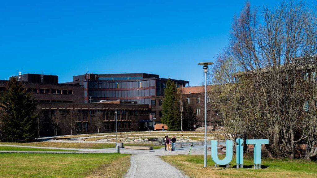 Snow-covered campus of UiT – The Arctic University of Norway, located in Tromsø.